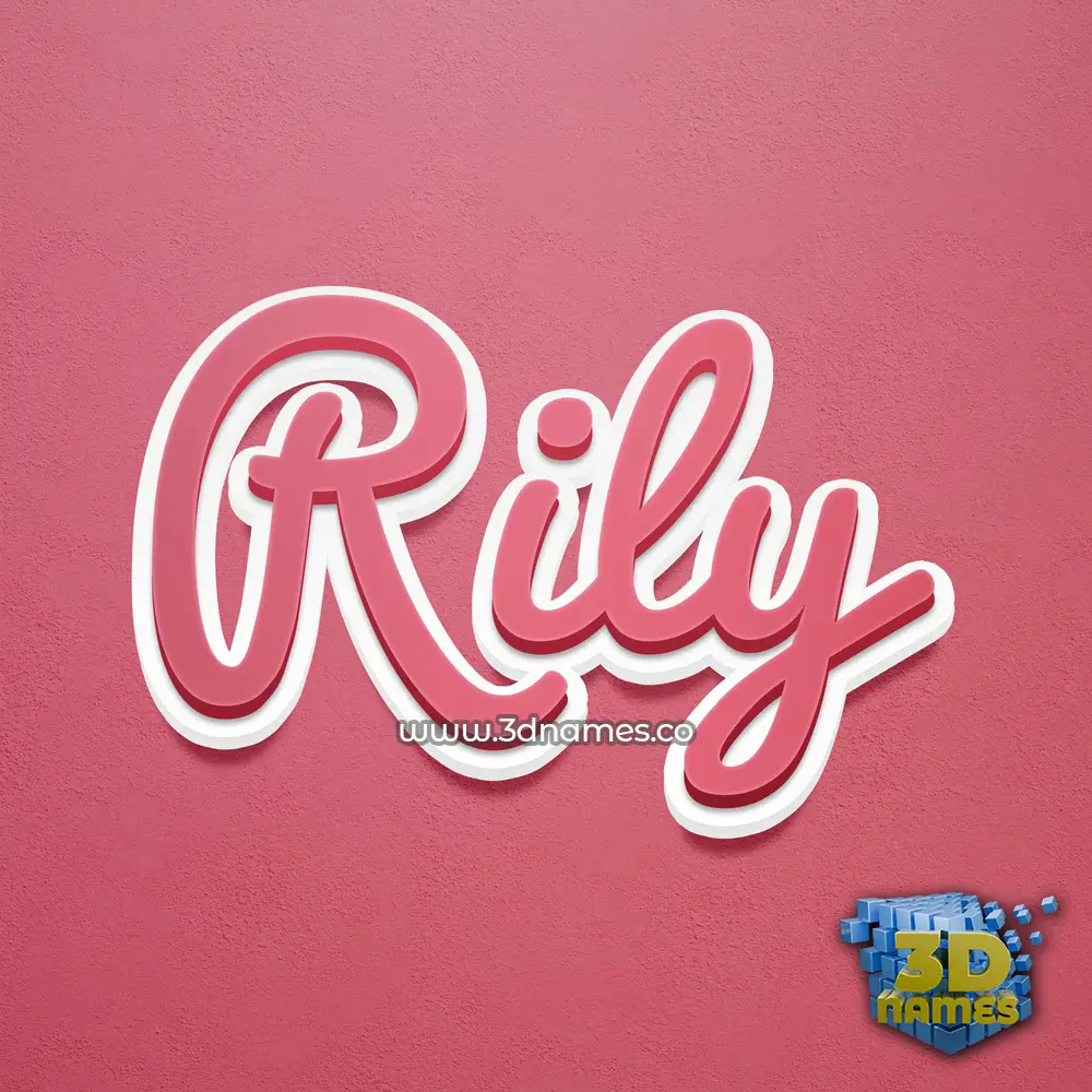 rily in Red Scribble style - 3D name wallpaper