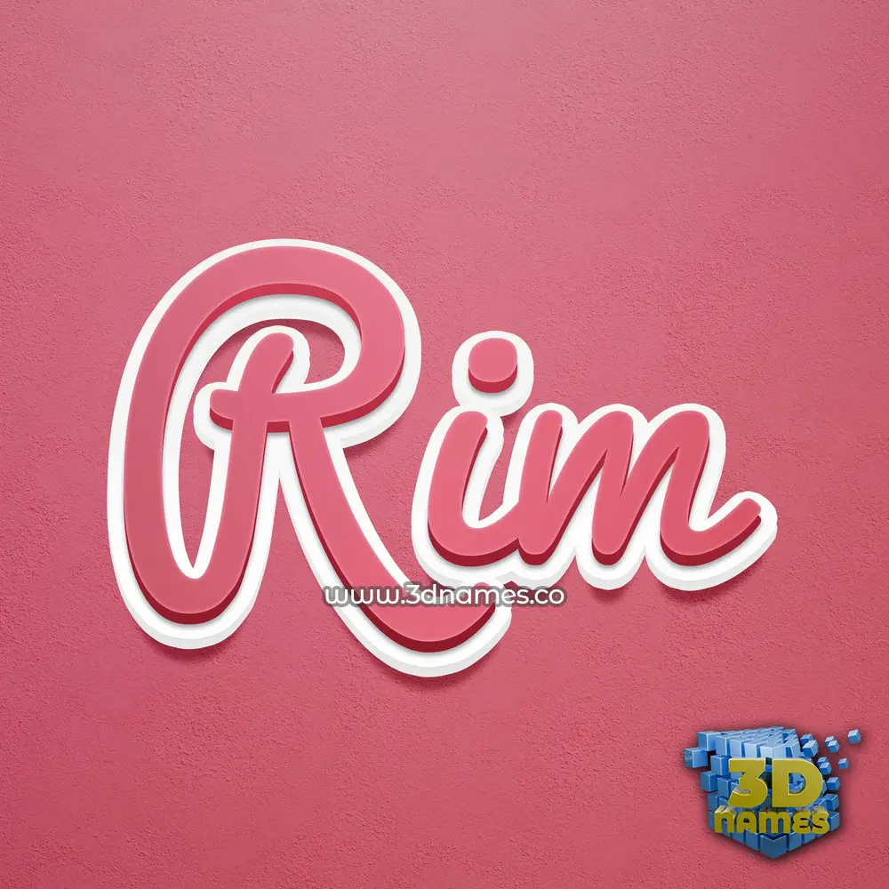 rim in Red Scribble style - 3D name wallpaper