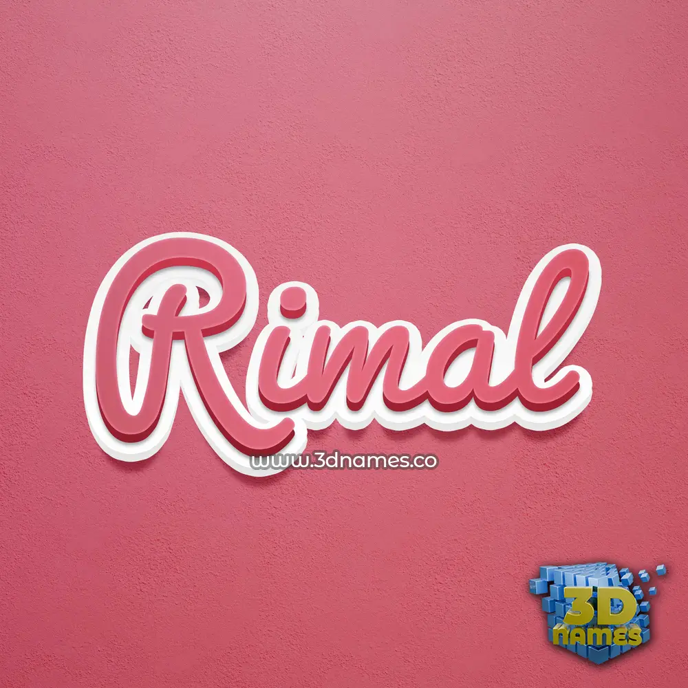 rimal in Red Scribble style - 3D name wallpaper