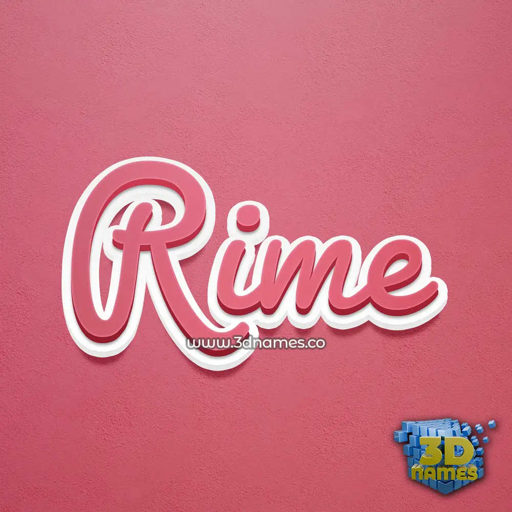 rime in Red Scribble style - 3D name wallpaper