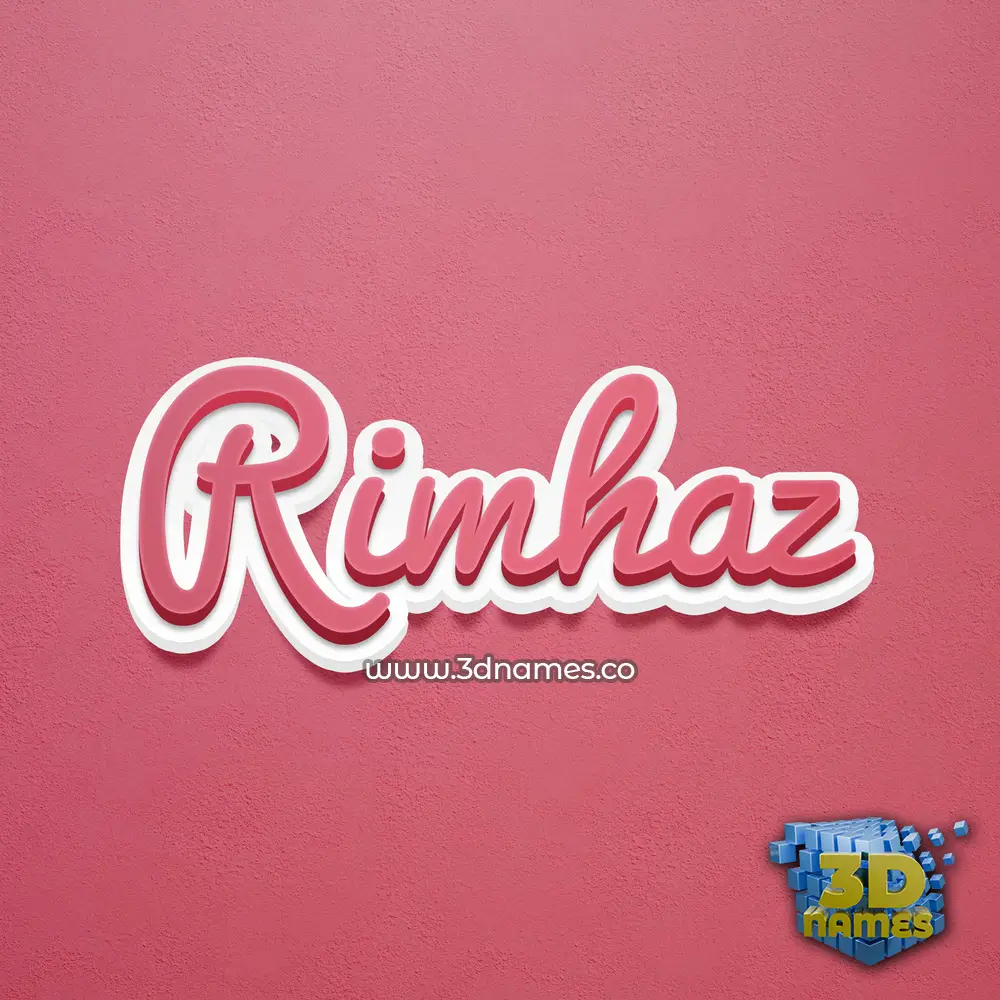 rimhaz in Red Scribble style - 3D name wallpaper