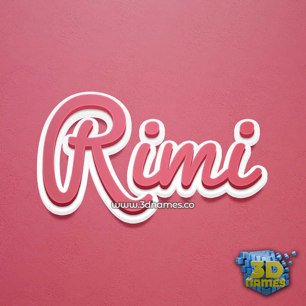 rimi in Red Scribble style - 3D name wallpaper