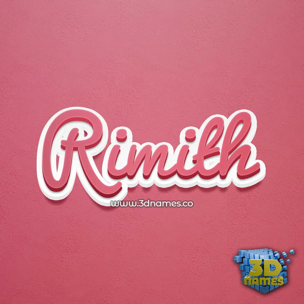 rimith in Red Scribble style - 3D name wallpaper