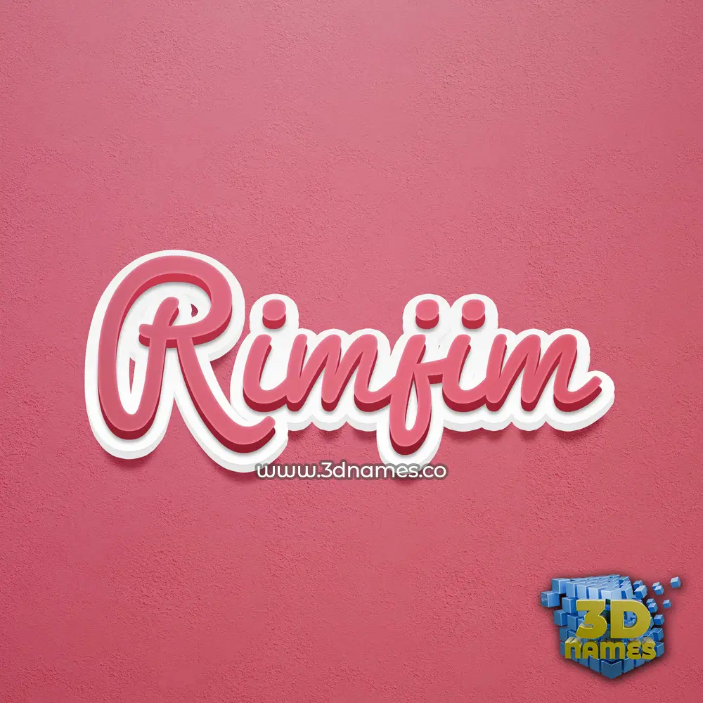 rimjim in Red Scribble style - 3D name wallpaper