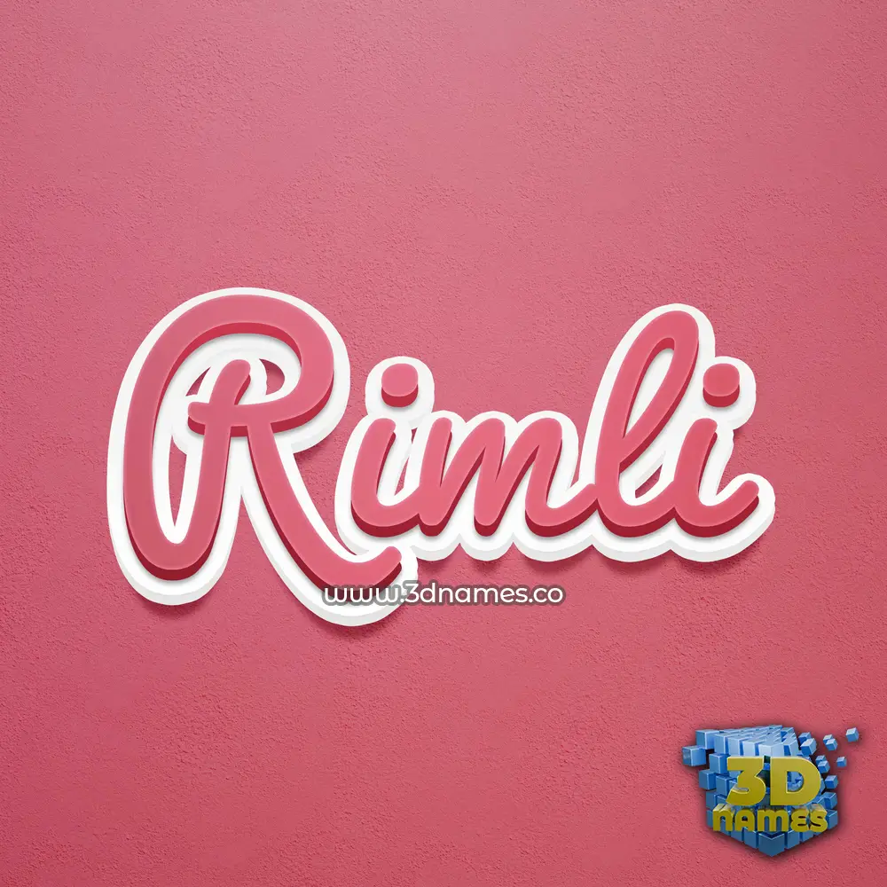 rimli in Red Scribble style - 3D name wallpaper