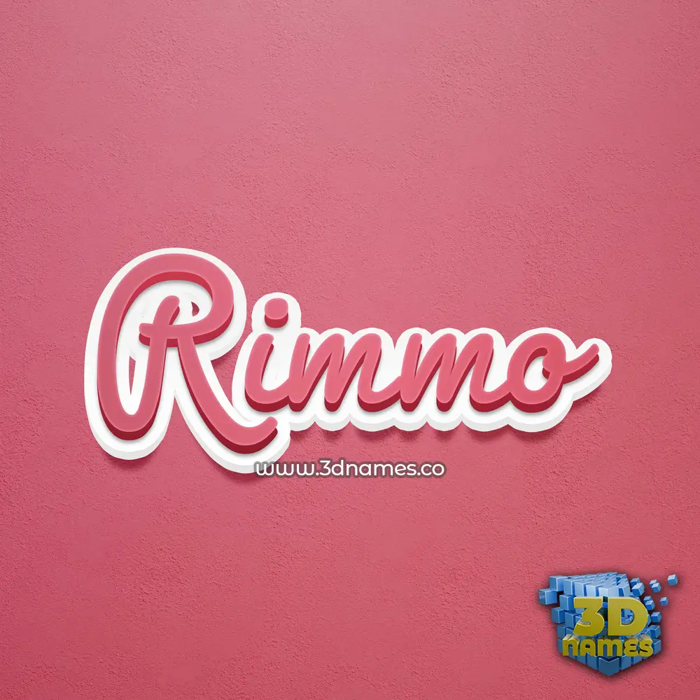 rimmo in Red Scribble style - 3D name wallpaper
