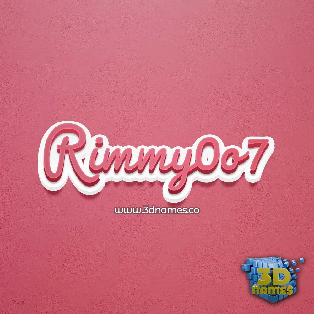 rimmy0o7 in Red Scribble style - 3D name wallpaper