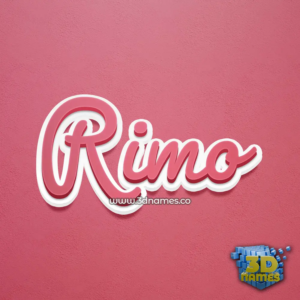 rimo in Red Scribble style - 3D name wallpaper