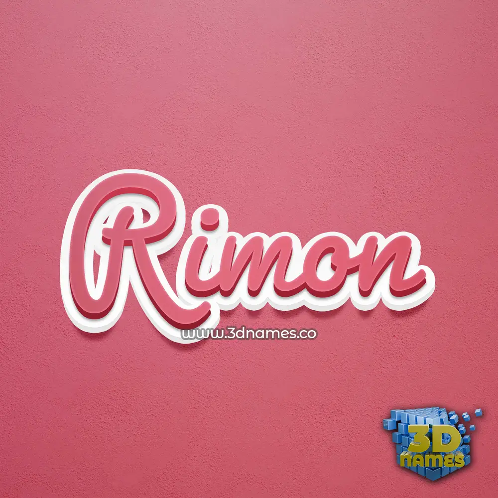 rimon in Red Scribble style - 3D name wallpaper