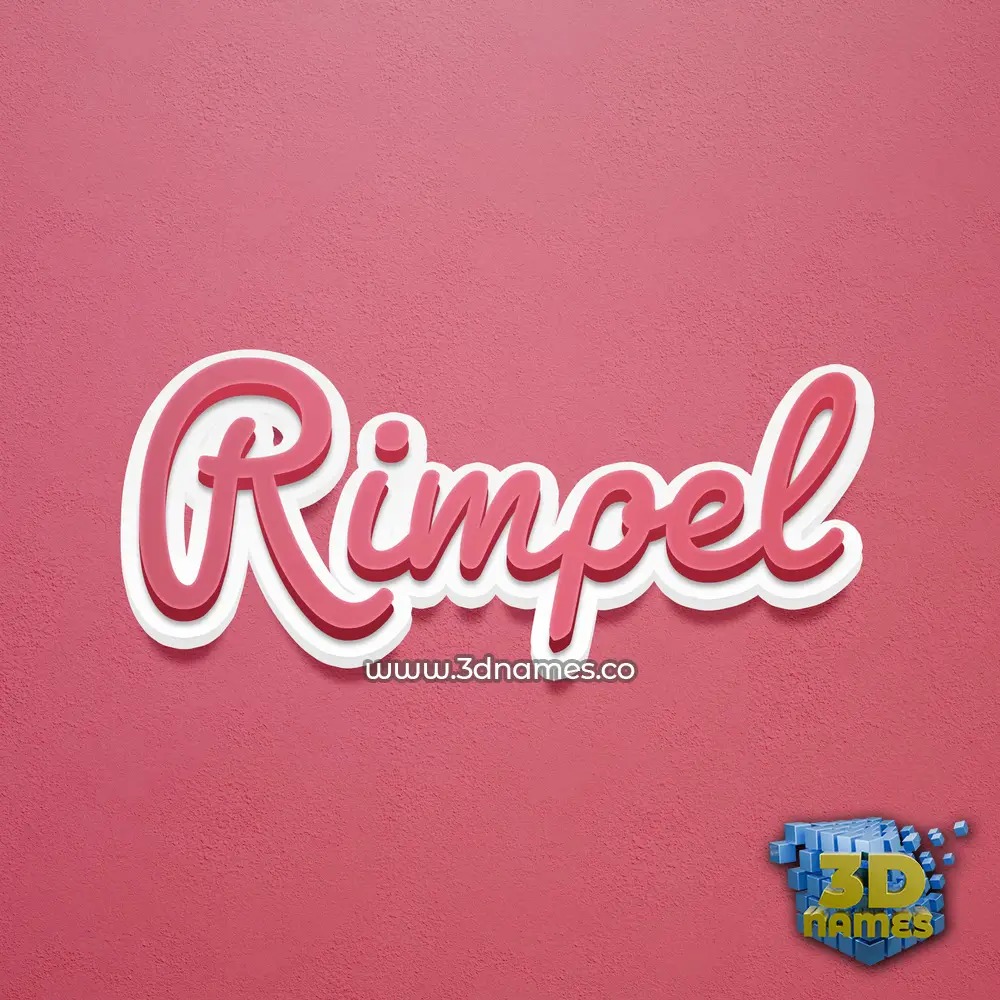 rimpel in Red Scribble style - 3D name wallpaper