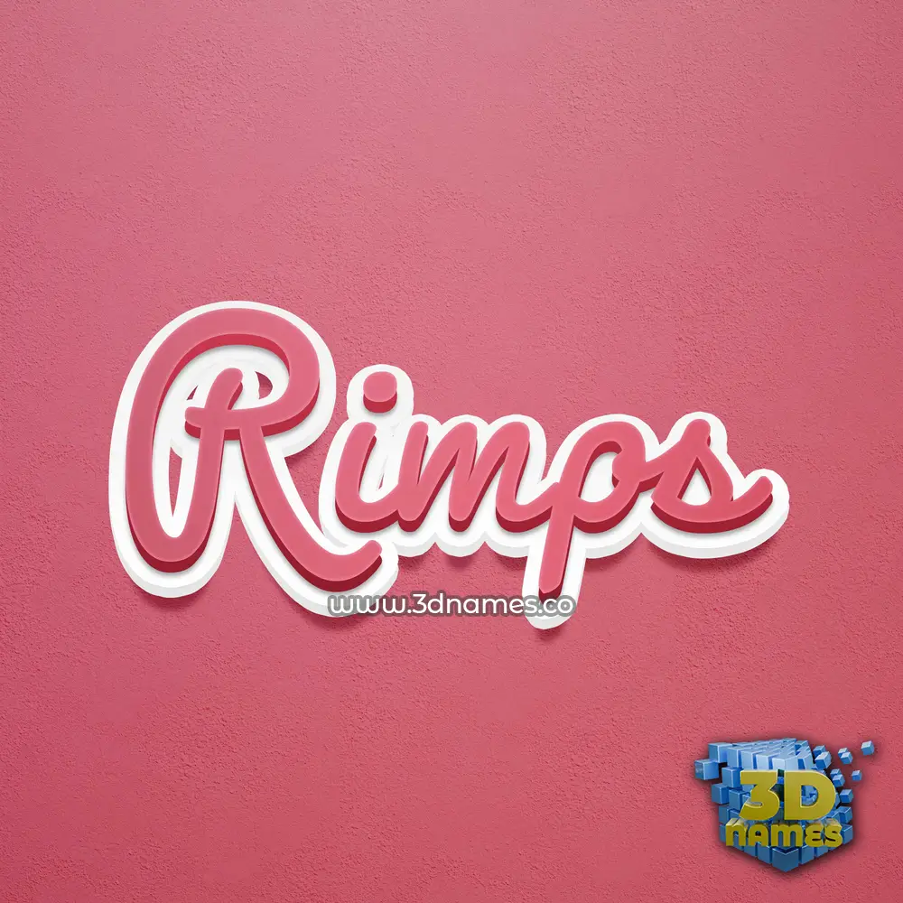 rimps in Red Scribble style - 3D name wallpaper