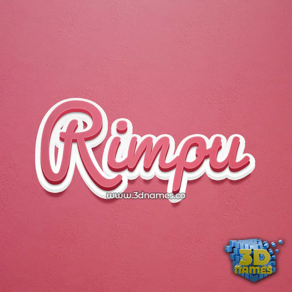 rimpu in Red Scribble style - 3D name wallpaper