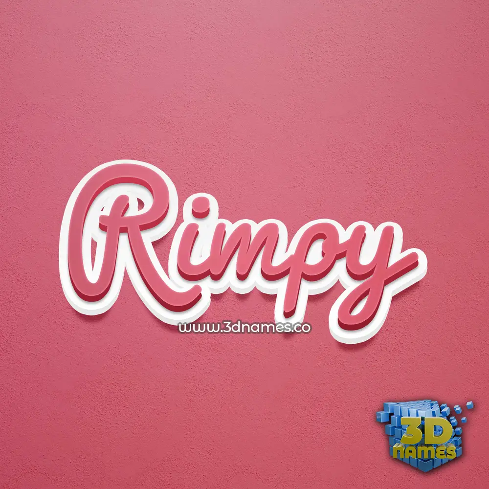 rimpy in Red Scribble style - 3D name wallpaper