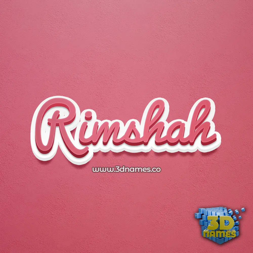 rimshah in Red Scribble style - 3D name wallpaper