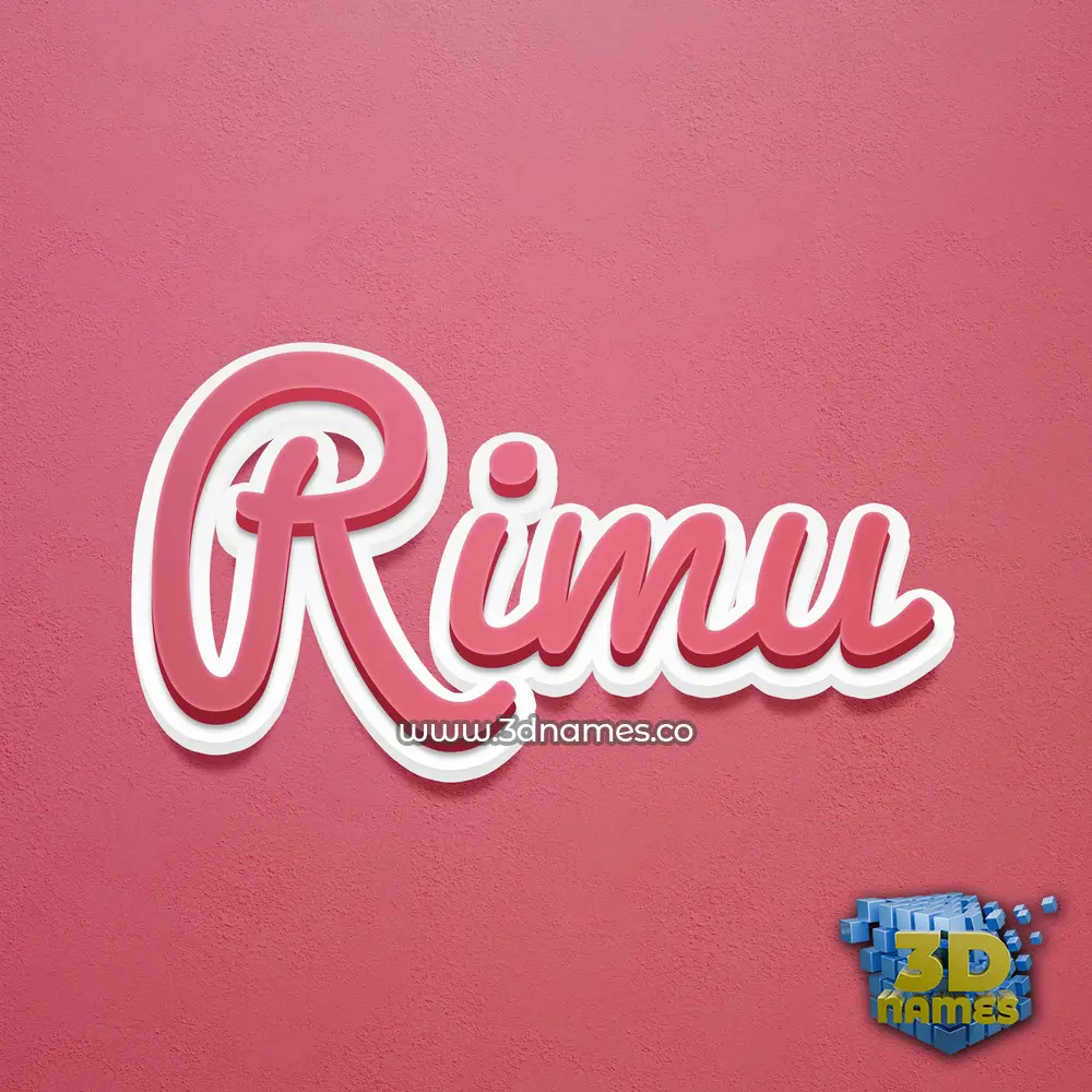 rimu in Red Scribble style - 3D name wallpaper