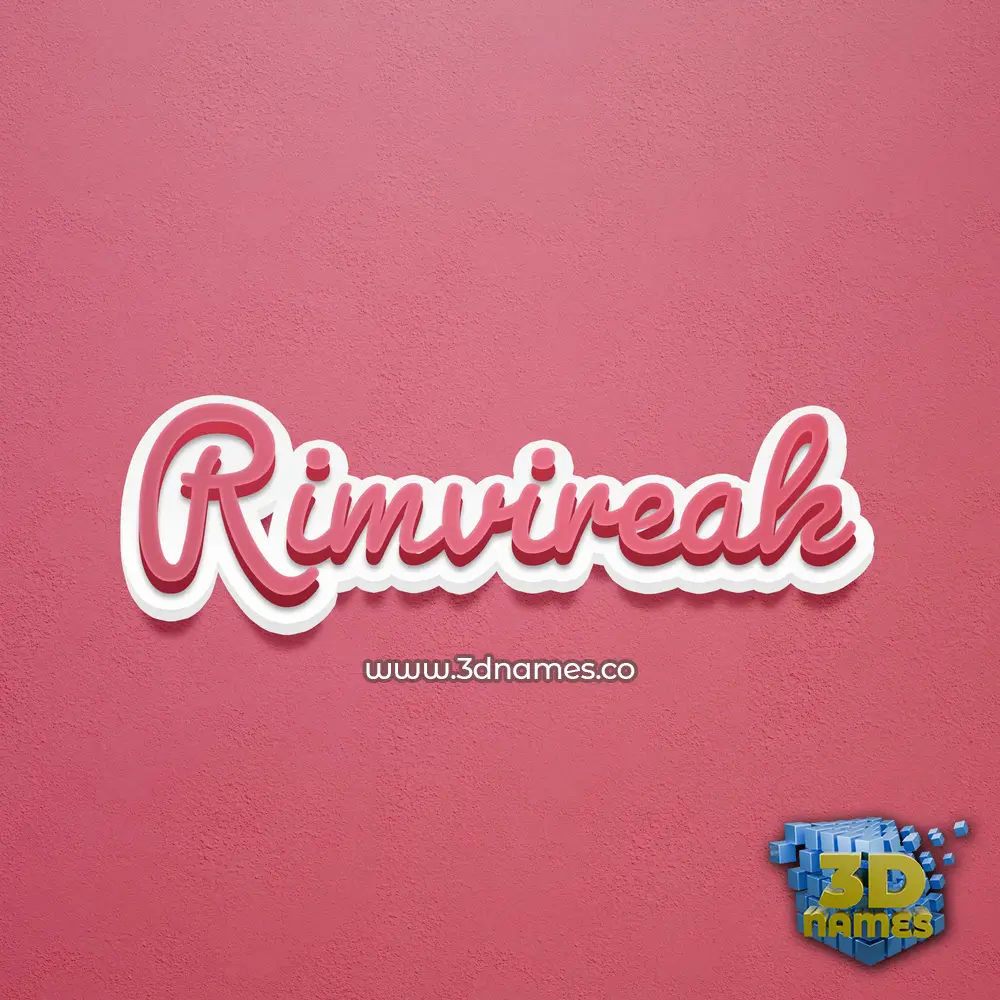 rimvireak in Red Scribble style - 3D name wallpaper