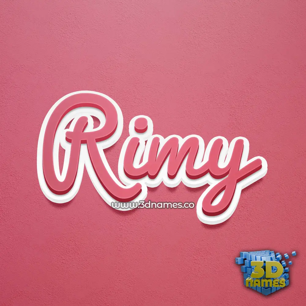 rimy in Red Scribble style - 3D name wallpaper