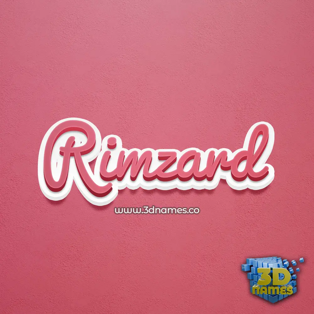 rimzard in Red Scribble style - 3D name wallpaper