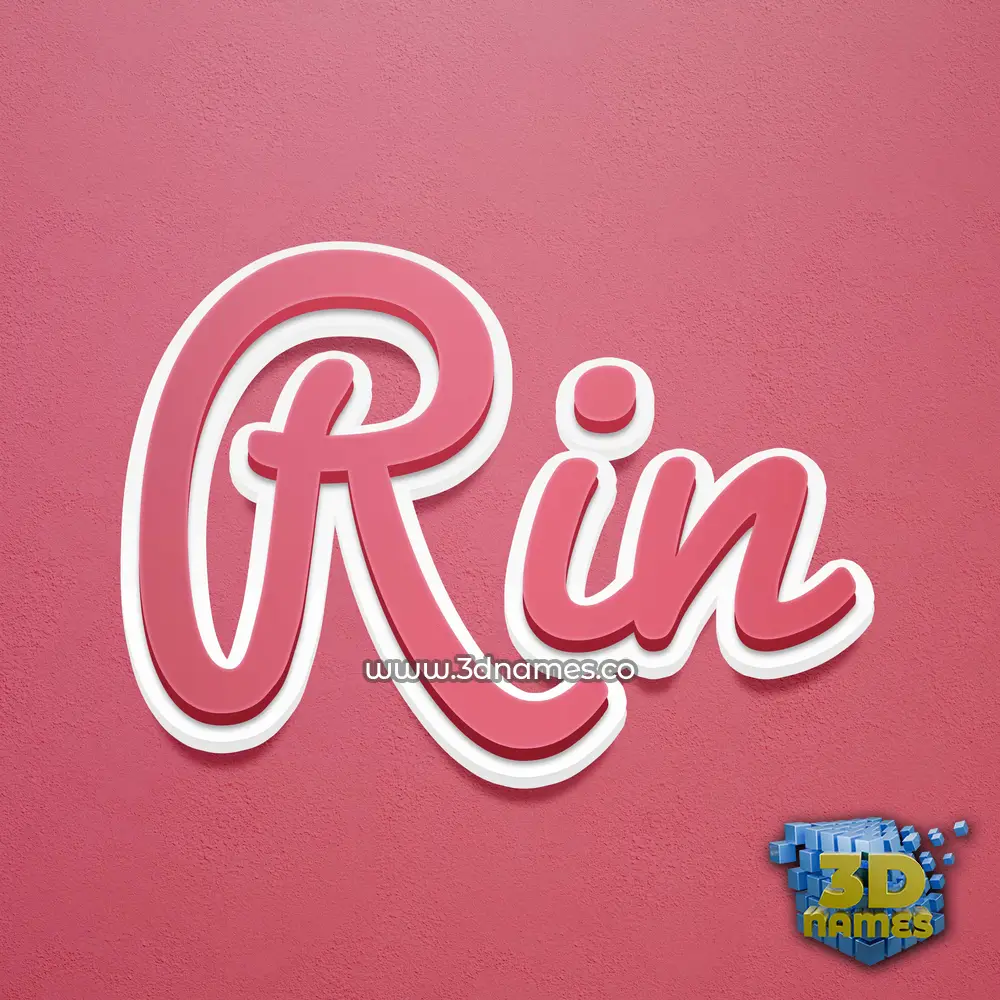 rin in Red Scribble style - 3D name wallpaper