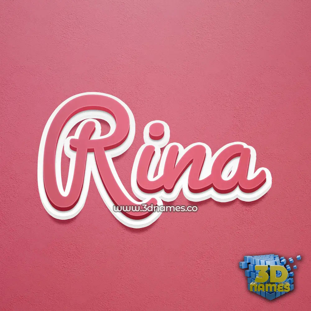 rina in Red Scribble style - 3D name wallpaper