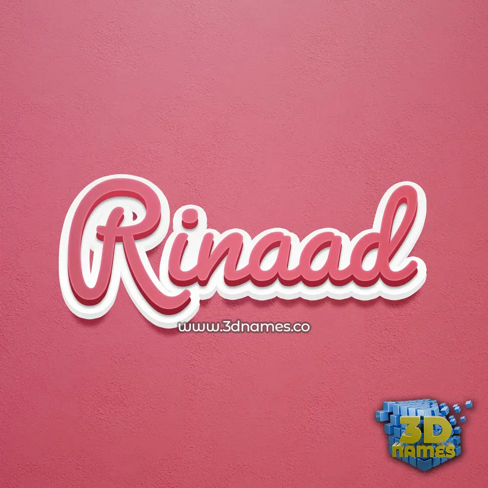 rinaad in Red Scribble style - 3D name wallpaper