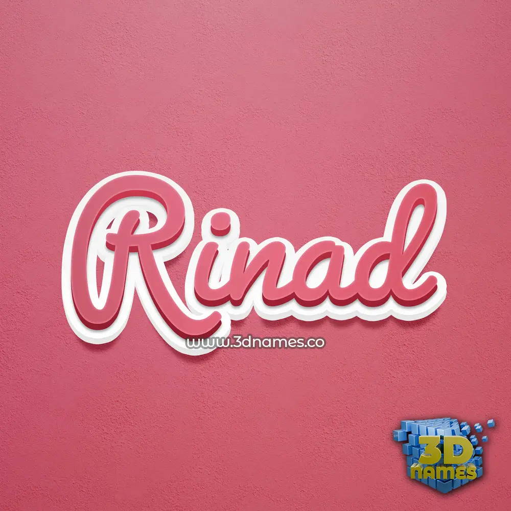 rinad in Red Scribble style - 3D name wallpaper