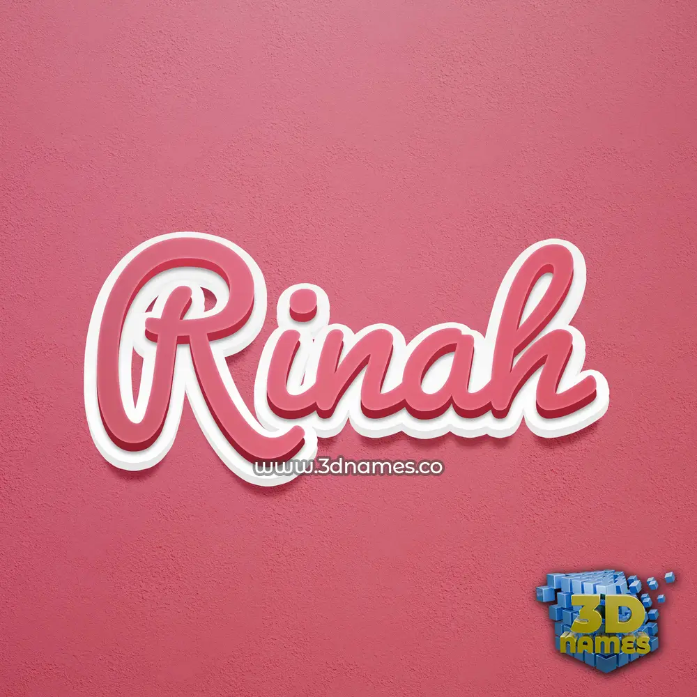 rinah in Red Scribble style - 3D name wallpaper