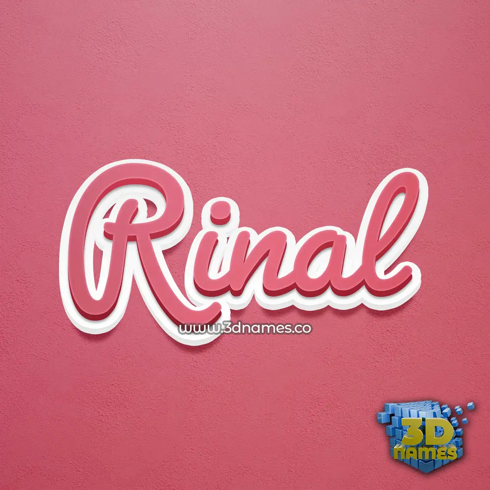 rinal in Red Scribble style - 3D name wallpaper