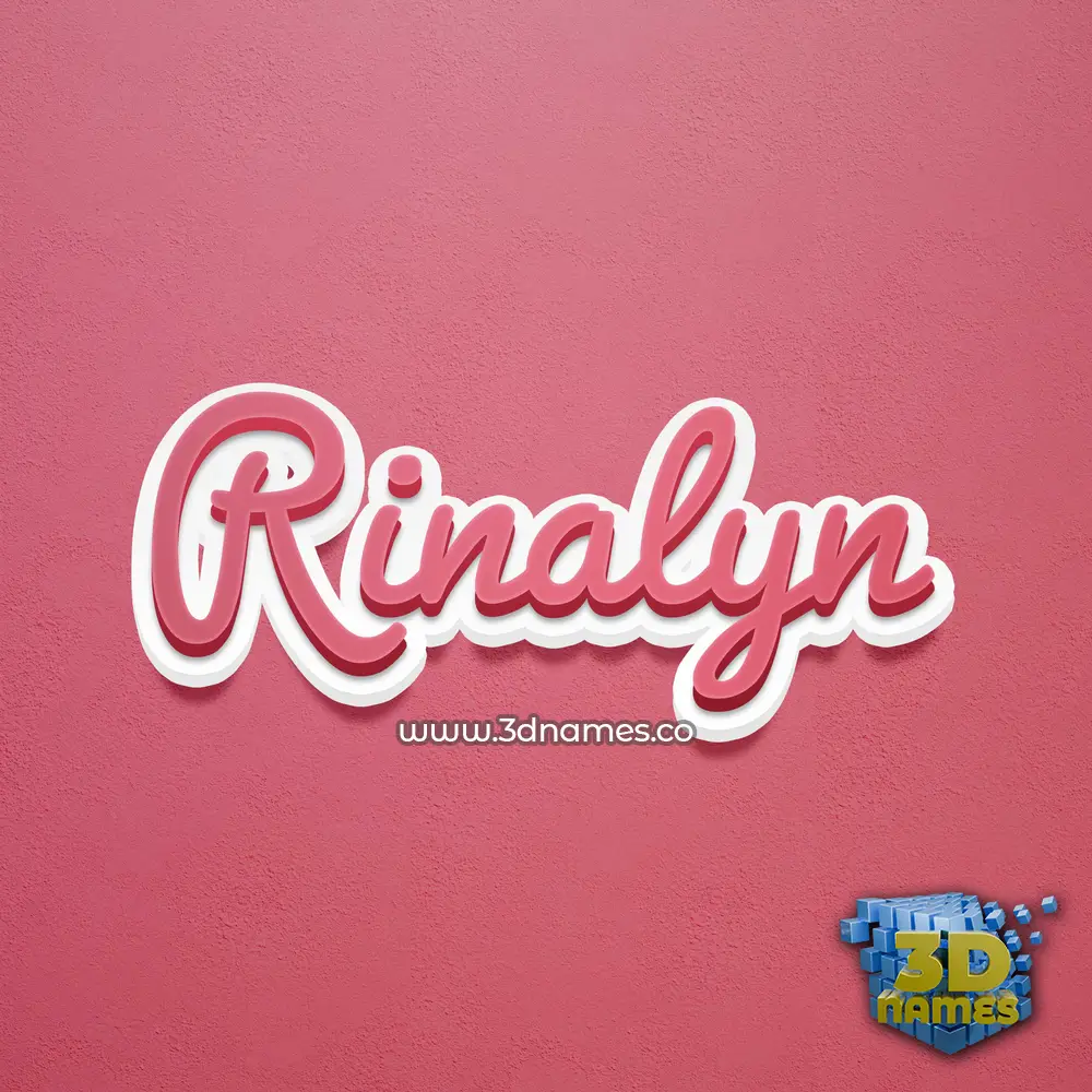 rinalyn in Red Scribble style - 3D name wallpaper