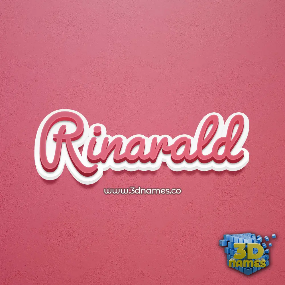 rinarald in Red Scribble style - 3D name wallpaper
