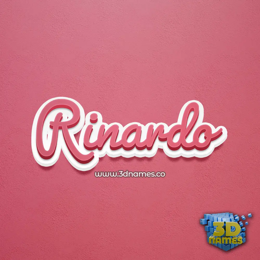 rinardo in Red Scribble style - 3D name wallpaper