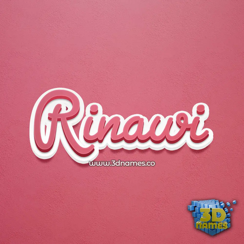 rinawi in Red Scribble style - 3D name wallpaper
