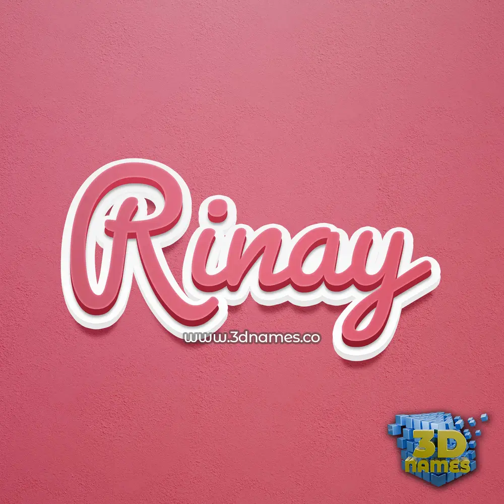 rinay in Red Scribble style - 3D name wallpaper