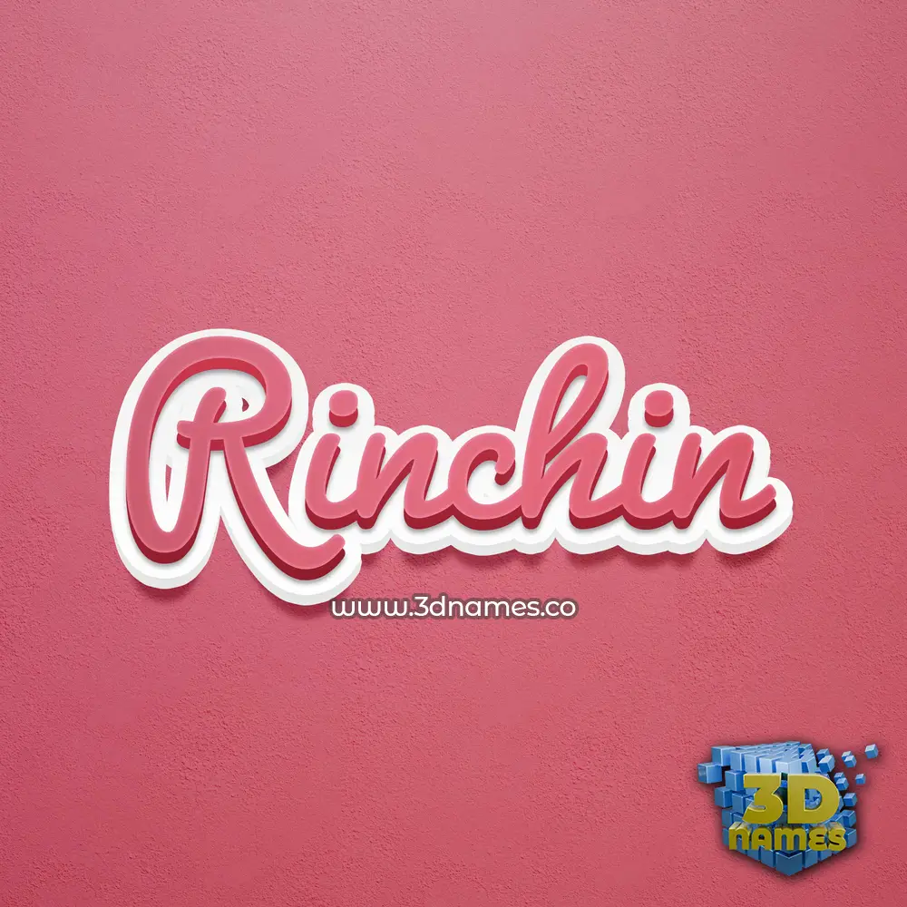 rinchin in Red Scribble style - 3D name wallpaper