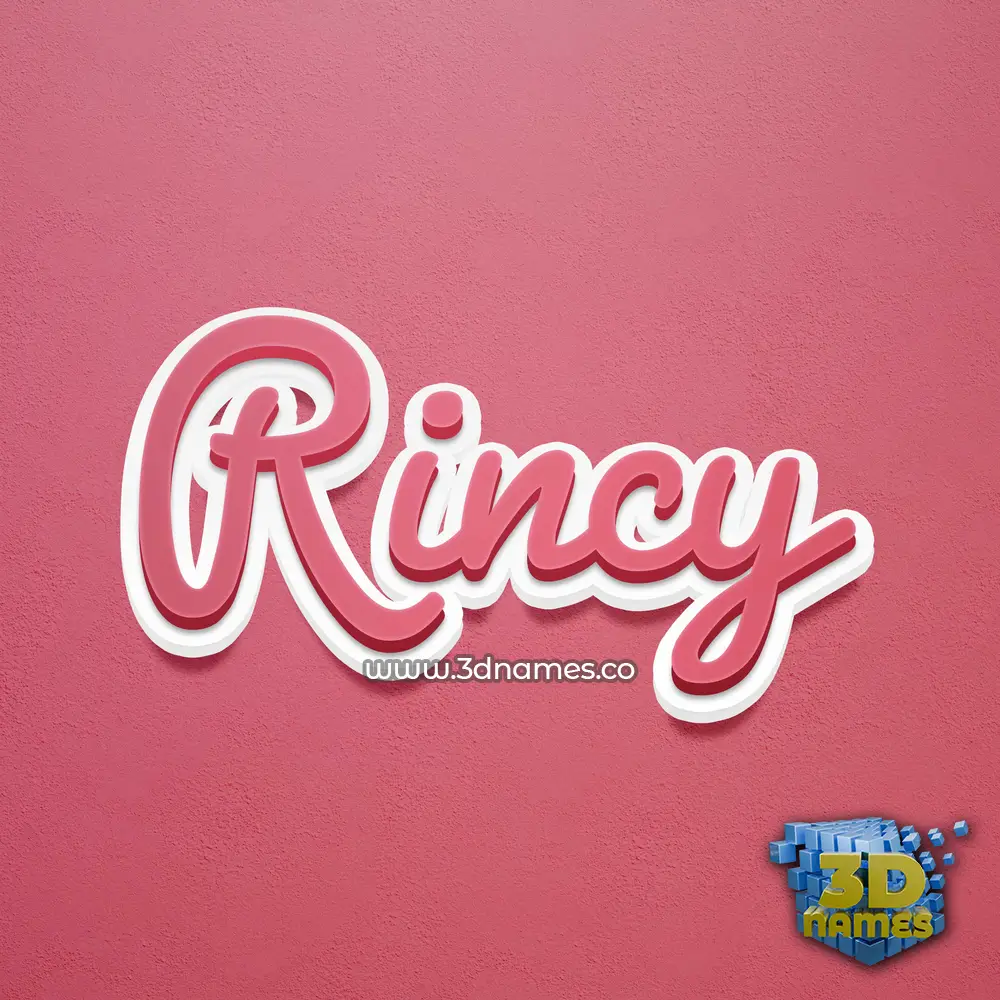 rincy in Red Scribble style - 3D name wallpaper