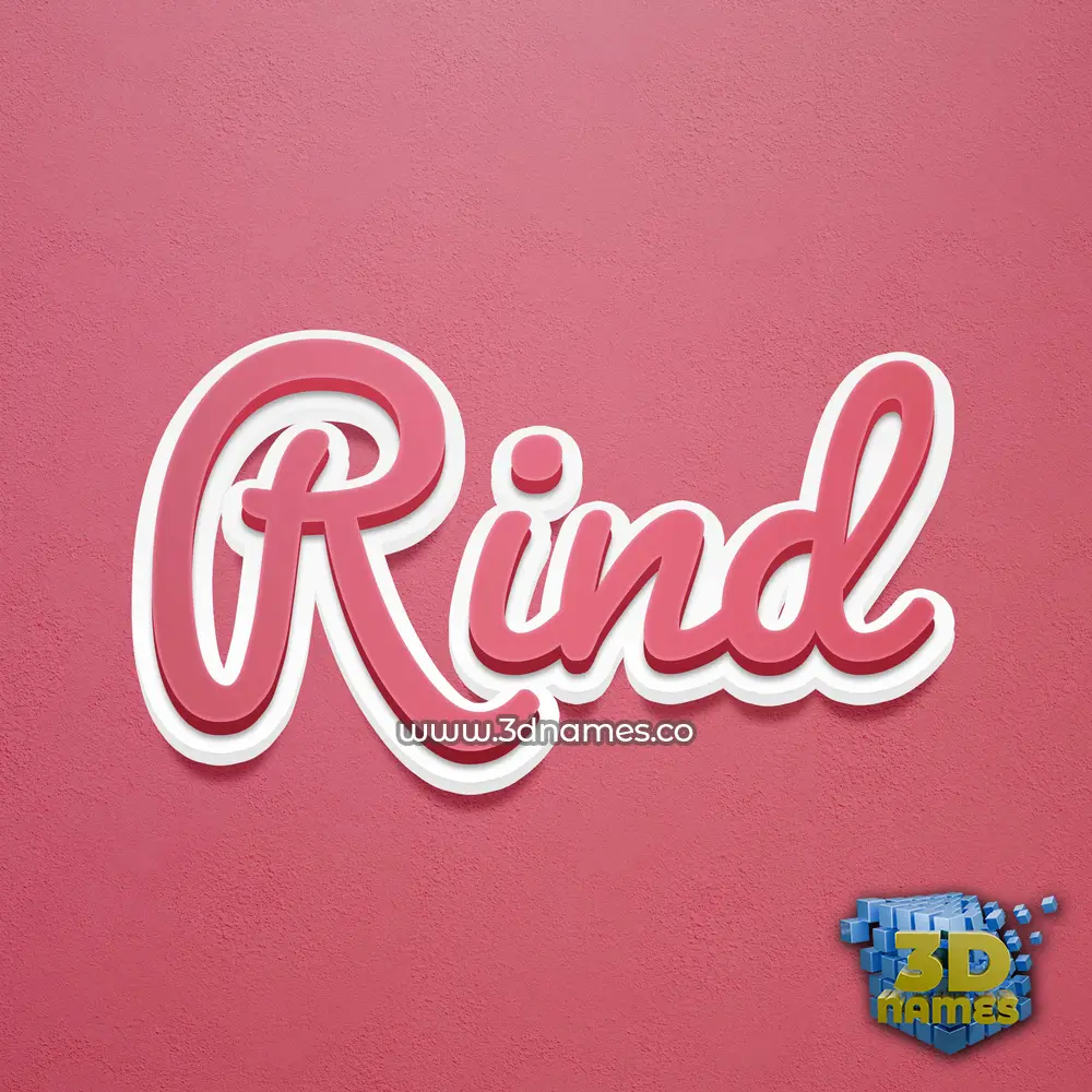rind in Red Scribble style - 3D name wallpaper