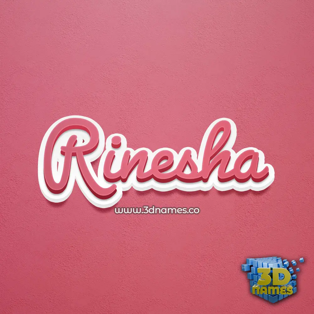 rinesha in Red Scribble style - 3D name wallpaper