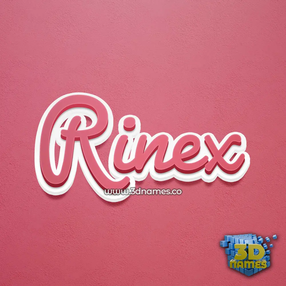 rinex in Red Scribble style - 3D name wallpaper