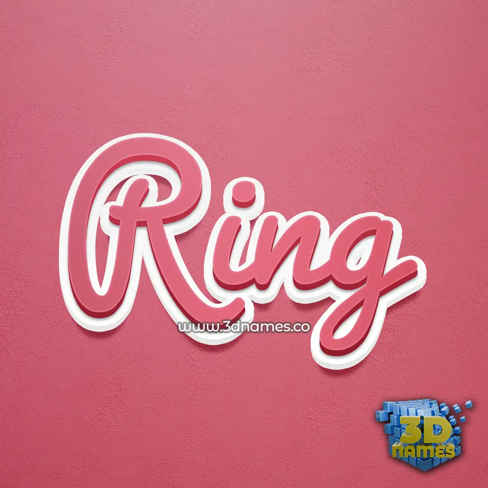 ring in Red Scribble style - 3D name wallpaper