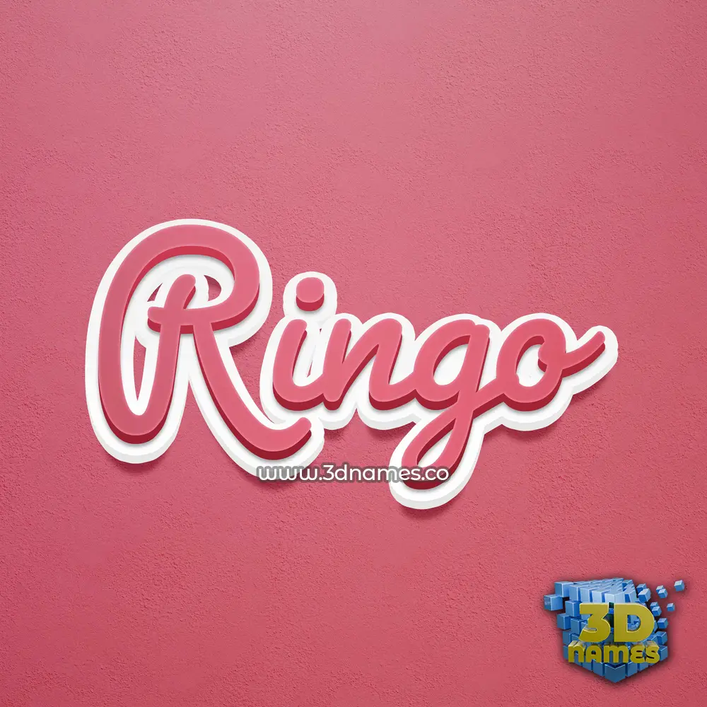 ringo in Red Scribble style - 3D name wallpaper