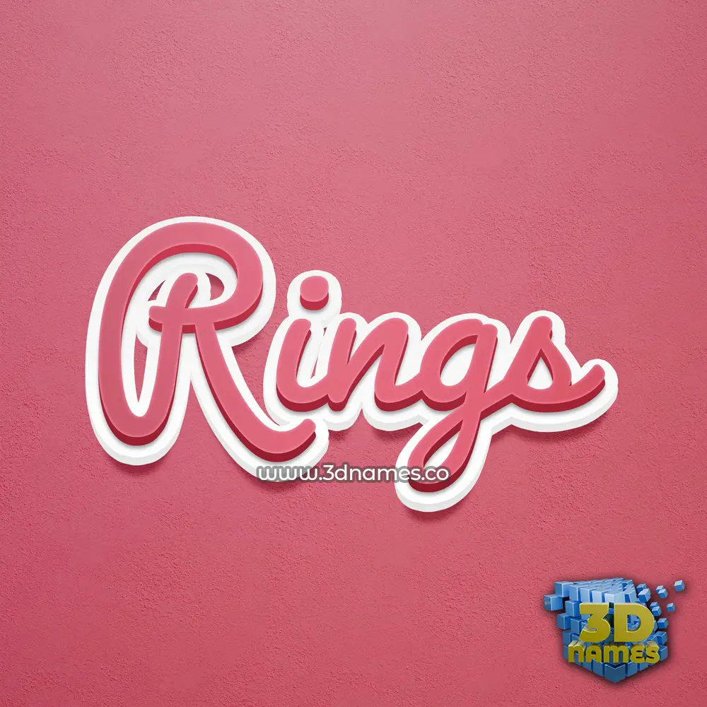 rings in Red Scribble style - 3D name wallpaper