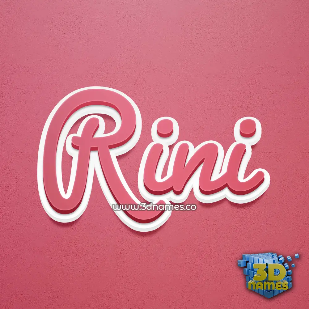 rini in Red Scribble style - 3D name wallpaper
