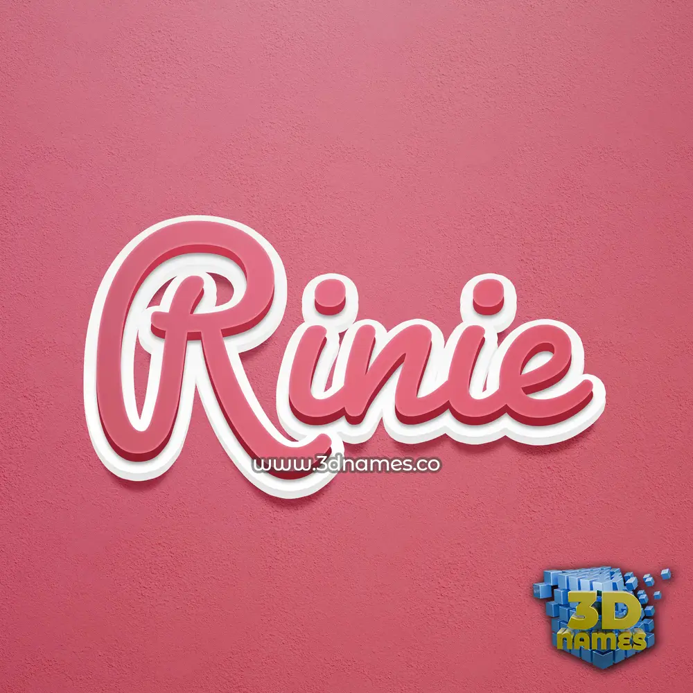 rinie in Red Scribble style - 3D name wallpaper