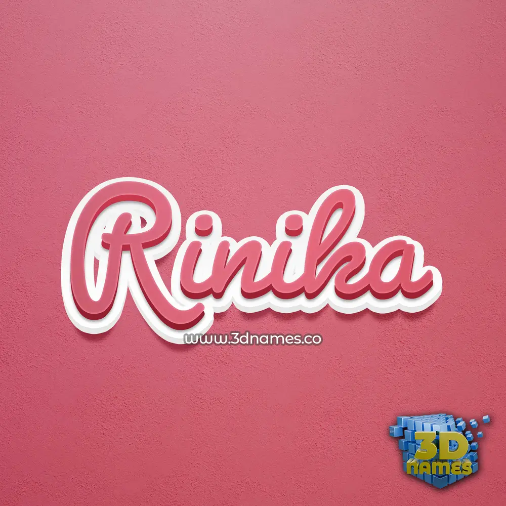 rinika in Red Scribble style - 3D name wallpaper