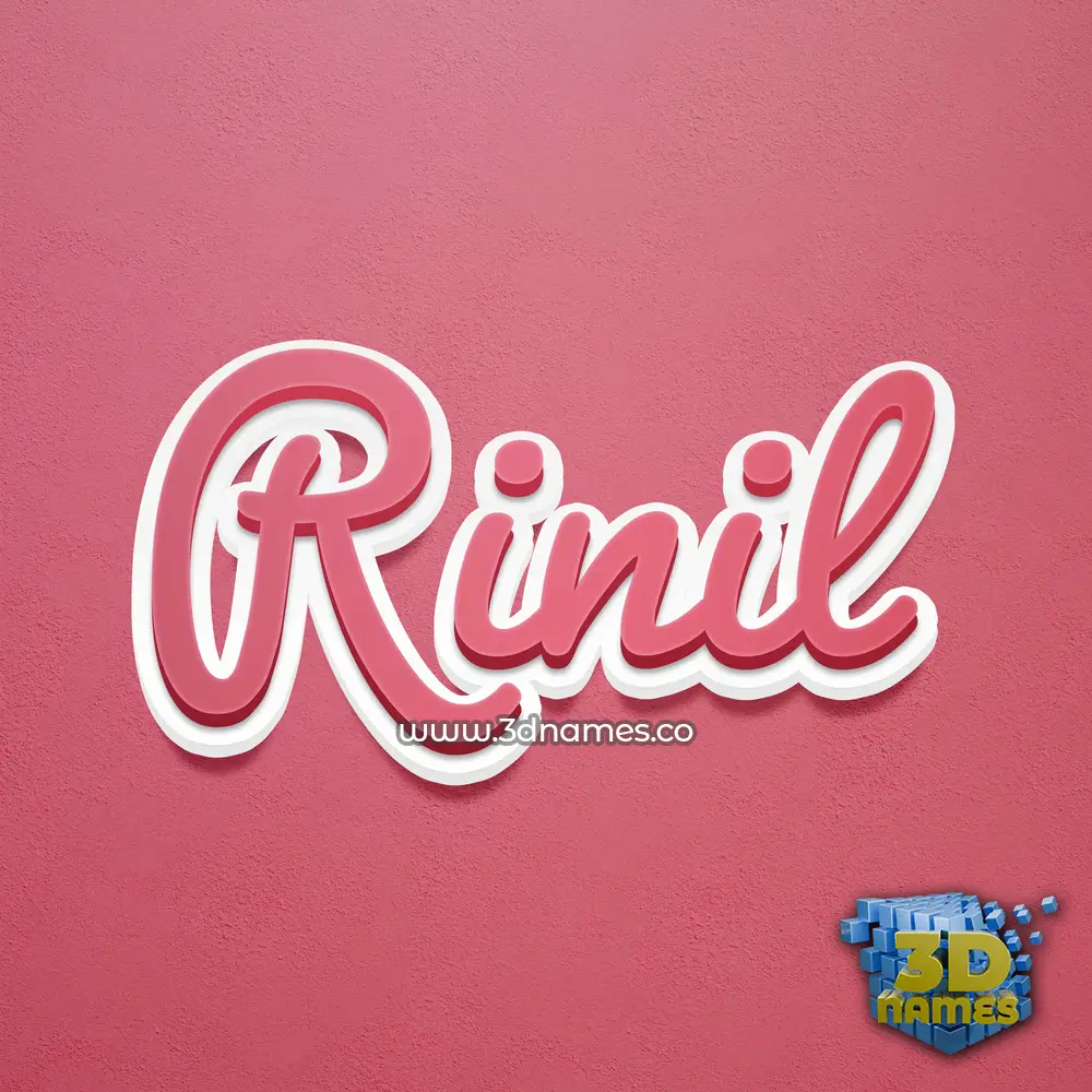 rinil in Red Scribble style - 3D name wallpaper