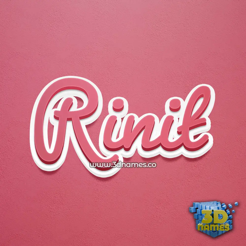 rinit in Red Scribble style - 3D name wallpaper