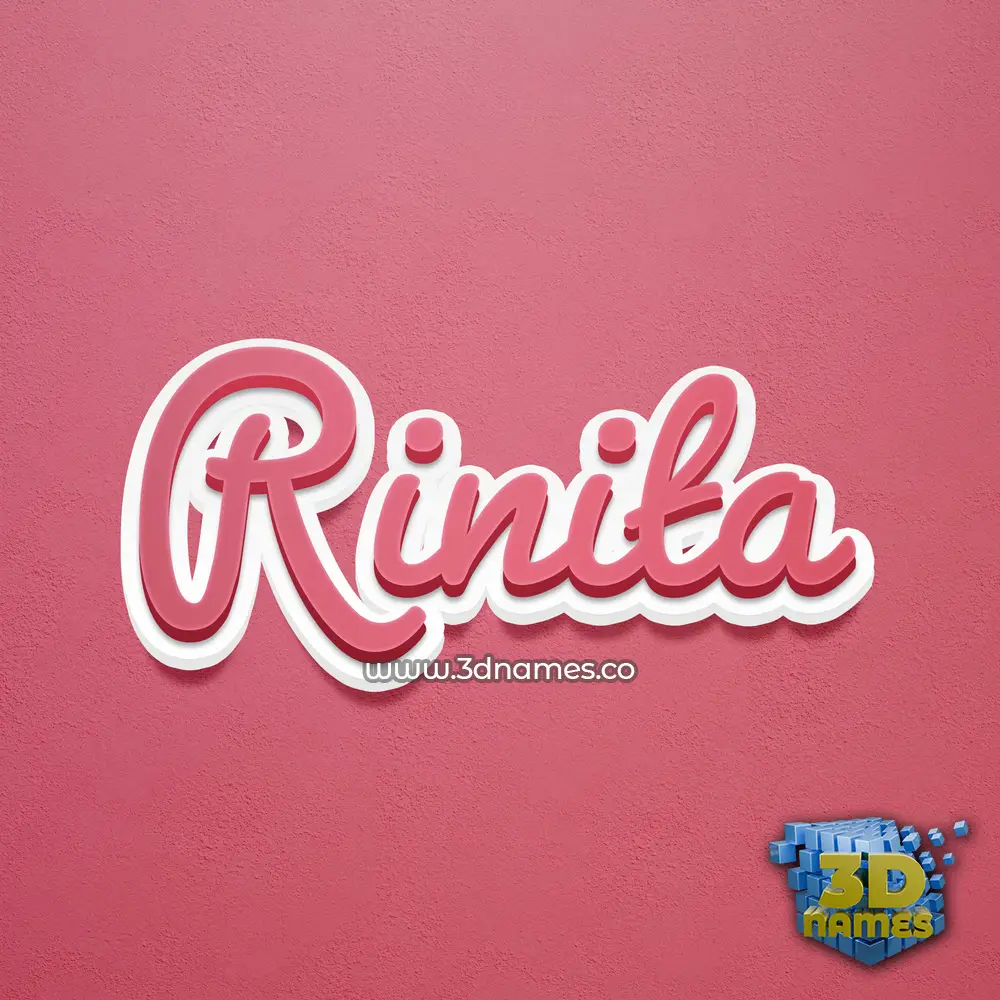 rinita in Red Scribble style - 3D name wallpaper