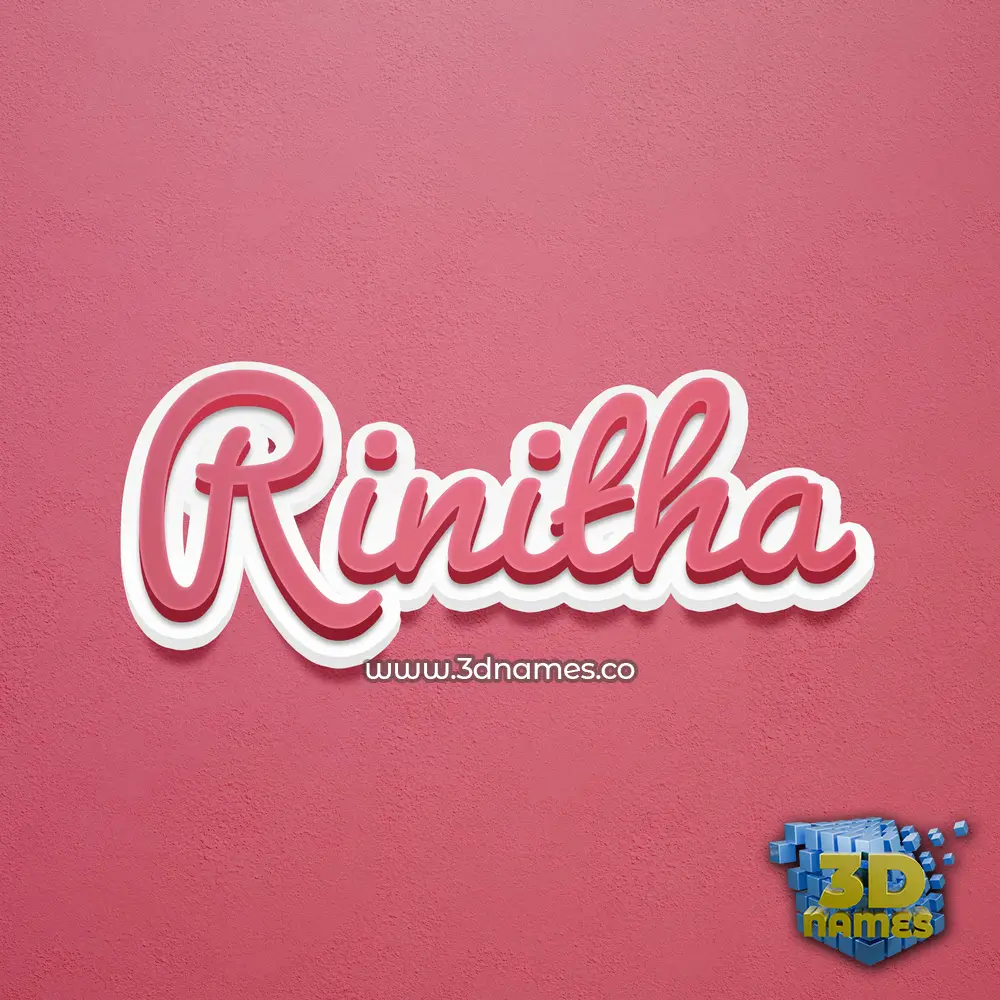 rinitha in Red Scribble style - 3D name wallpaper