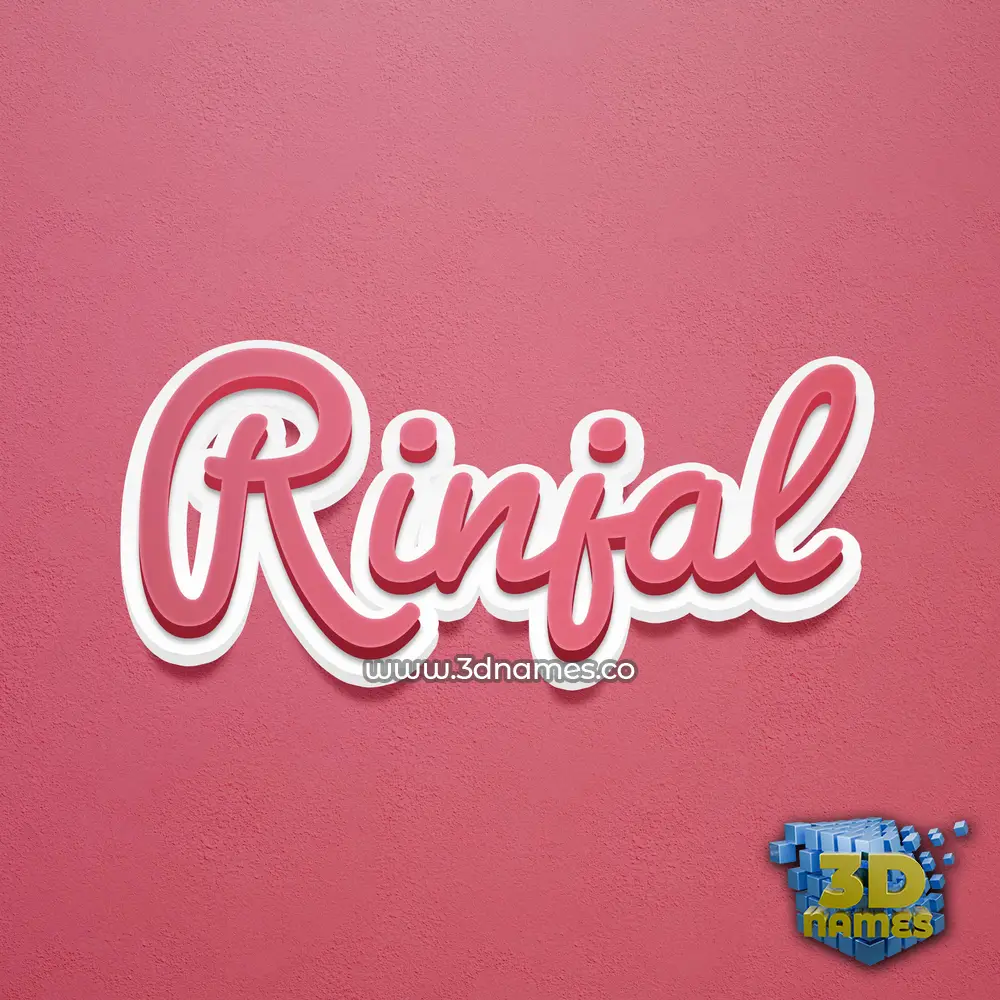 rinjal in Red Scribble style - 3D name wallpaper