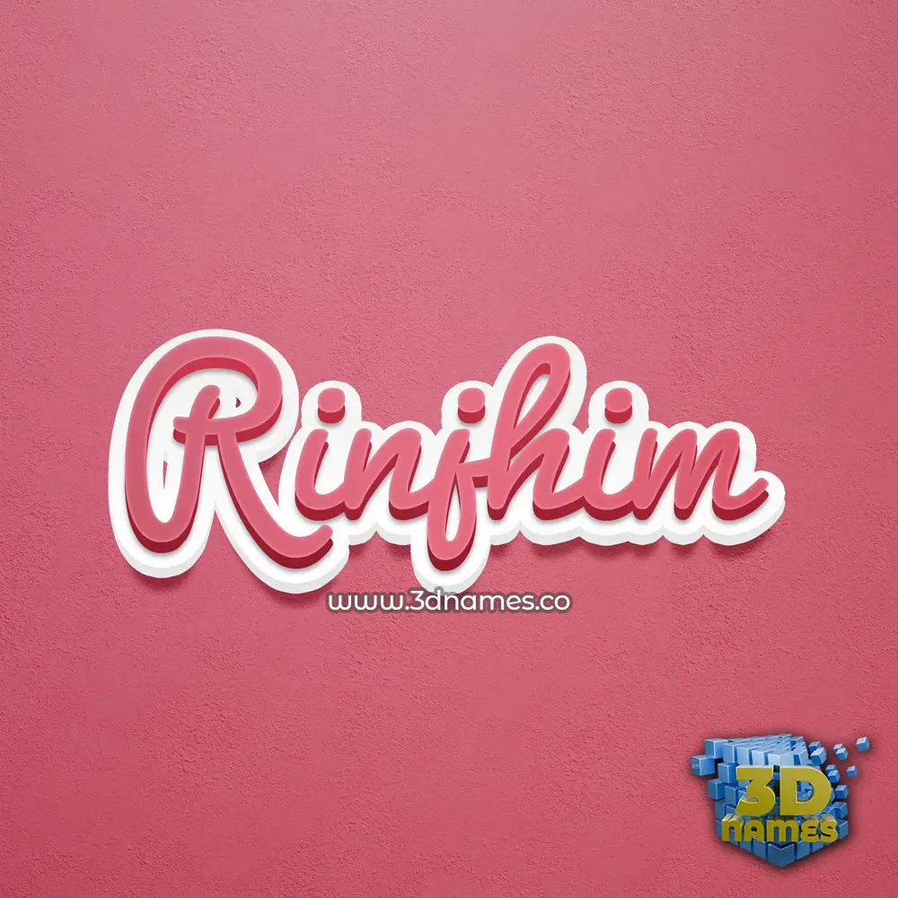 rinjhim in Red Scribble style - 3D name wallpaper
